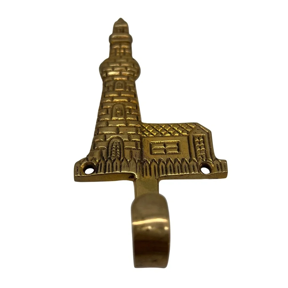 Lighthouse Keepers Quarters Wall Hook Home Brass Patina Nautical Coastal Vintage